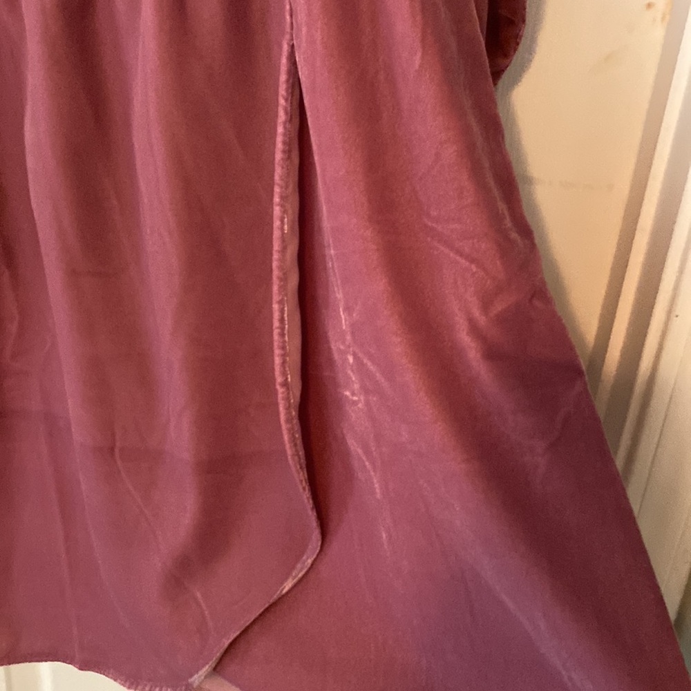 J Crew pink velvet faux wrap dress. Great condition! - Picture 5 of 6